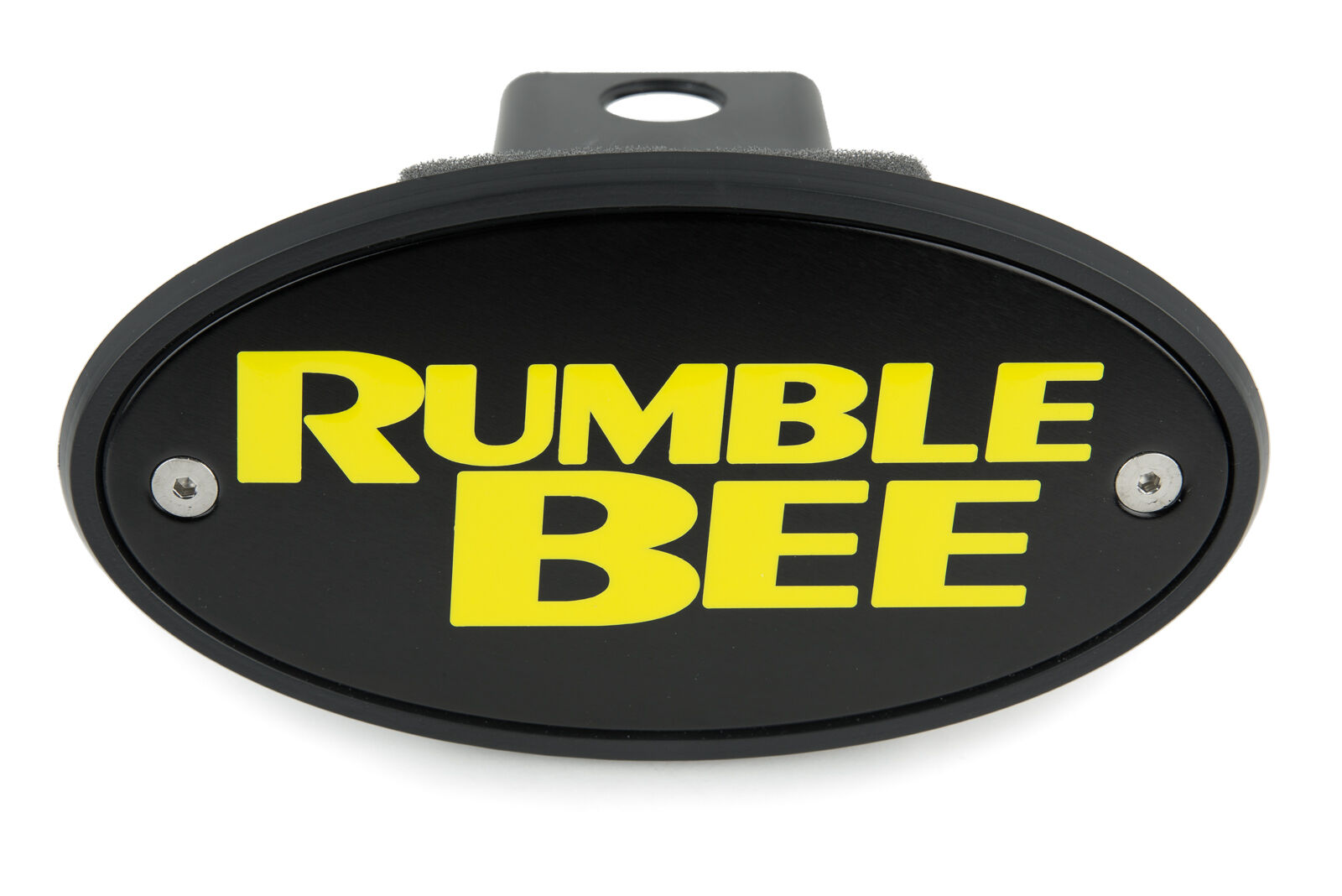 "Rumble Bee" Black Hitch Plug with Yellow Lettering "Rumble Bee" Black Hitch Plug with Yellow Lettering